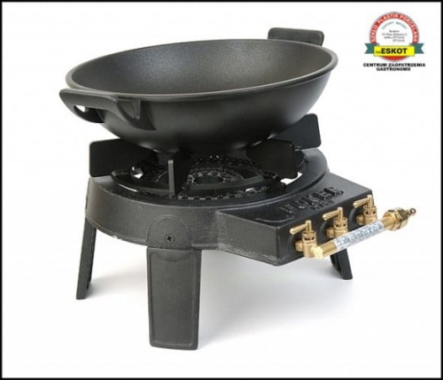 Taboret gazowy, kuchnia, palnik gazowy żeliwny 3-zawory WOK 03200wok  Eskot Krakow_1